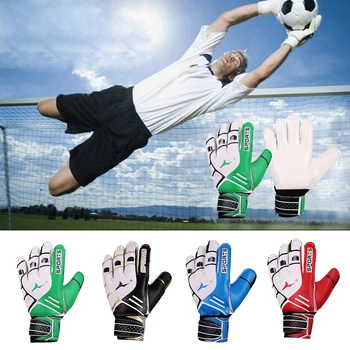 1 Пара детских и взрослых профессиональных футбольных вратарей, Латексные противоскользящие износостойкие тренировочные перчатки толщиной 4 мм с пальцами