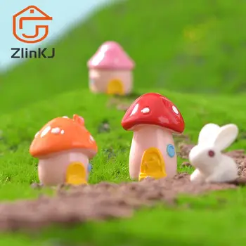 1 шт. мини-фигурка с орнаментом в виде симпатичного грибного домика, миниатюрная игрушка для декорации микро-ландшафта, кукольный домик