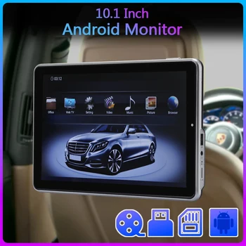 10,1-дюймовый монитор на подголовнике автомобиля Android, IPS-экран, мультимедийный проигрыватель с разрешением 1080P, Зеркальная связь, Wi-Fi / Bluetooth / USB / SD / HDMI / FM