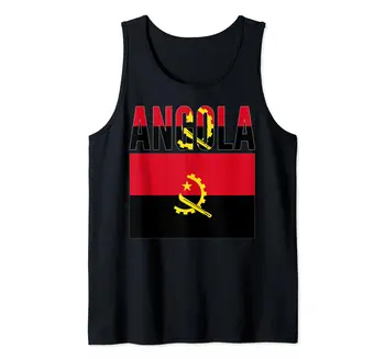 100% Хлопок, Ангольский подарок, майка с флагом страны Ангола, мужские черные футболки, Размер S-3XL