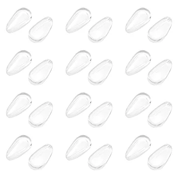 12 пар профессиональных Мини Мягких силиконовых прозрачных накладок для очков Универсальные Противоскользящие, Легко устанавливаемые Самоклеящиеся очки для чтения