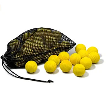 12 пенопластовых мячей для гольфа, тренировочные мячи для гольфа 42 мм, желто-оранжевые, мягкие для тренировок в помещении или на открытом воздухе.