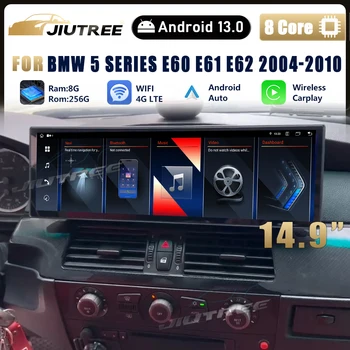 14,9-Дюймовый Автомобильный Радиоприемник Android 13 Для BMW 5 Серии E60 E61 E62 2004-2010 GPS Навигация Мультимедиа Стерео Carplay Плеер Головное Устройство