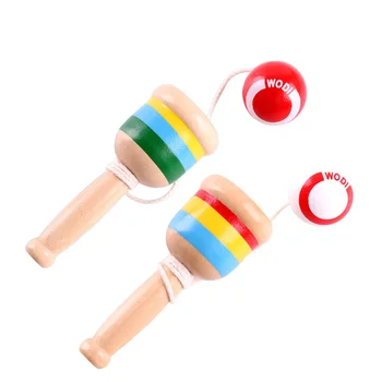 2 предмета, набор для игры в мини-ловушку с кубком мастерства, Кенбол, деревянные игрушки, детская Кендама, Координация рук и глаз, детский бросок