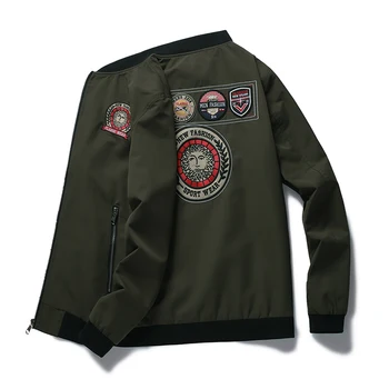 2023 Весна осень новая мужская куртка пилота, высококачественное легкое роскошное пальто на молнии с вышитыми лацканами, мужская военно-тактическая куртка