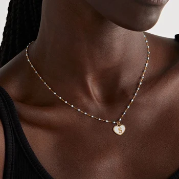 2023 Новое Модное ожерелье с инициалами в виде сердца, женское Модное ожерелье с подвеской в виде буквы 