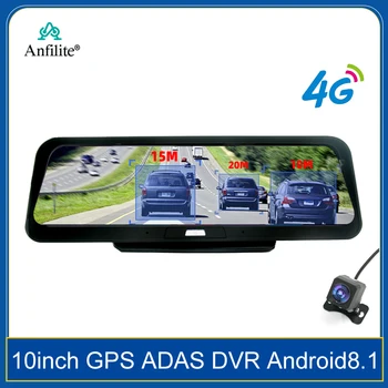 4G 10-дюймовая автомобильная приборная панель Видеорегистратор ADAS DVR Android 8.1 Автомобильный навигатор Бесплатные Карты 2 ГБ + 32 ГБ gps навигация
