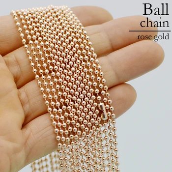 500 оптовых шариковых цепочек из розового золота, ожерелье из бисера для женщин, изготовление ювелирных изделий