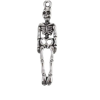 50шт Подвески-скелеты на Хэллоуин, пугающий кулон с рисунком Черепа, сделай Сам, ручная работа для декора вечеринки в стиле Хэллоуина