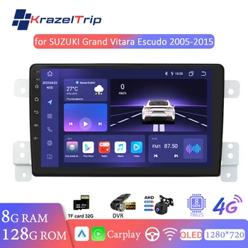 9 Дюймов QLED Беспроводной Carplay Android Авто Стерео Радио для SUZUKI Grand Vitara Escudo 2005-2015|AHD DVR GPS 4GLTE RDS DSP