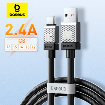Baseus 2.4A USB-Кабель Для iPhone 14 13 12 11 Pro Max Mini Шнур Для Быстрой Зарядки iPad iPhone 8 7 Провод Зарядного Устройства Для Передачи данных