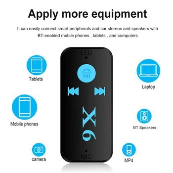 Bluetooth-совместимый адаптер 5,0 AUX разъем 3,5 мм Aux беспроводной передатчик Поддерживает TF-карту MIIC Call для автомобильного аудиоприемника.