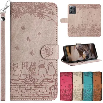 Funda Xiomi Note 12S Кожаный Чехол-Бумажник для Xiaomi Redmi Note 12 Pro 12S Cases 3D Cat Butterfly Чехол Для Телефона, Держатель Для Карт, Ремешок
