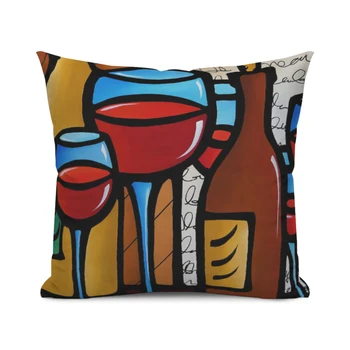 Home-decor-abstract-painting-cushion-cover-decoration-nordic-style-color-cartoon-girl-print-pillowcase-sofa- дом 25x25 ~70x70 см