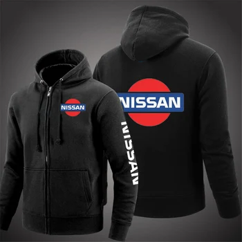 NISSAN Logo Уличная Одежда Мужская Мода в стиле Хип-Хоп С капюшоном 2021 Весна Осень На Молнии С Капюшоном Harajuku Повседневные Мужские Толстовки в стиле Колледжа