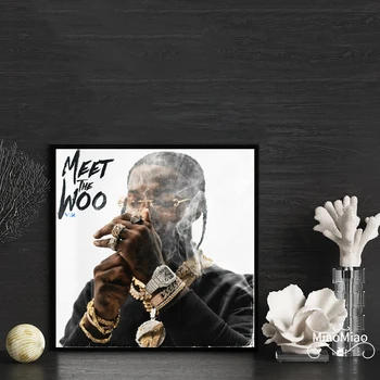 Pop Smoke Meet The Woo 2 Обложка Музыкального Альбома Плакат Холст Художественная Печать Домашний Декор Настенная Живопись (Без Рамки)