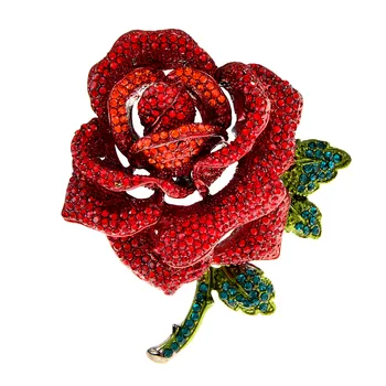 Strass Grande Rose Broche, Dia Dos Namorados Flor Pin, Buquê Corsage, Acessórios De Inverno, Jóias De Luxo, Bom Presente