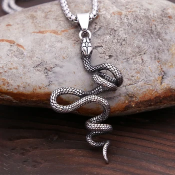 Unquie Винтажное ожерелье с подвеской в виде змеи для мужчин и женщин из нержавеющей стали 316L, панк-креатив, модные ювелирные изделия Pouplar, прямая поставка