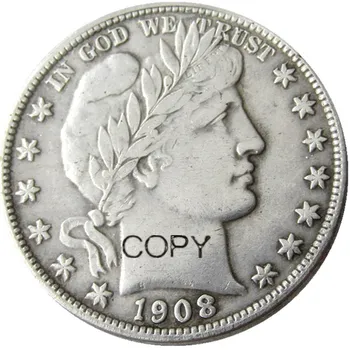 US 1908 P / S / O / D Barber Полдоллара Посеребренная Копия Украшает Монету