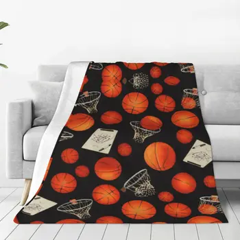 Баскетбол и обручи Мягкое фланелевое покрывало для дивана-кровати, теплое одеяло, легкие одеяла для дивана, дорожное одеяло