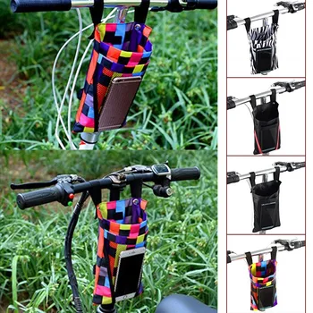 Велосипедная корзина Многоцелевая Съемная водонепроницаемая Передняя корзина для велосипедов, скутеров, холщовая сумка для хранения с застежкой на кнопку