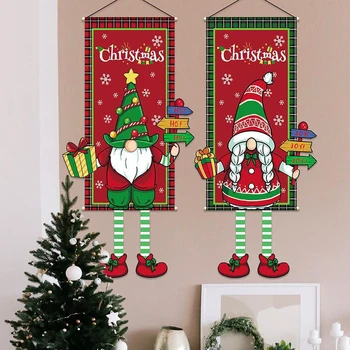 Веселого Рождества Креативный подвесной баннер на длинной ножке с рисунком Счастливого Рождества для семейной домашней вечеринки Хороший подарок для друзей Милый 2023 год