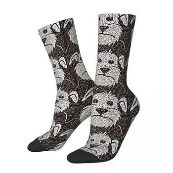 Винтажные мужские носки с мультяшной собакой в стиле граффити, унисекс, хип-хоп, С принтом Happy Crew, Подарок на носок