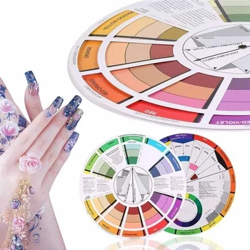 Водонепроницаемый 14 см 23 см Хроматический цветовой круг Colors Circleor Artist Color Paint Wheel Руководство по диаграмме чернил для татуировки Пигмент для ногтей