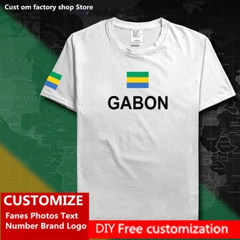 Габонская Республика ГАБОН Хлопчатобумажная футболка Фанаты Джерси на заказ, сделай сам, Название, номер, логотип бренда, Модная свободная повседневная футболка в стиле хип-хоп