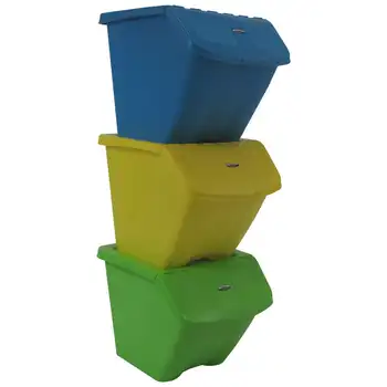Галлоновые штабелируемые контейнеры для вторичной переработки, комплект из 3 предметов