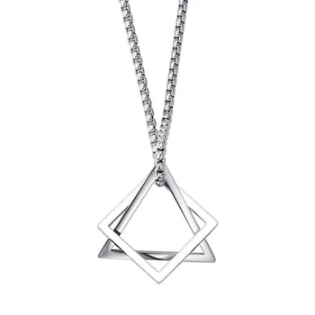 Геометрическое стальное квадратное ожерелье с подвеской в стиле хип-хоп, модные украшения, цепочка для мужских и женских свитеров