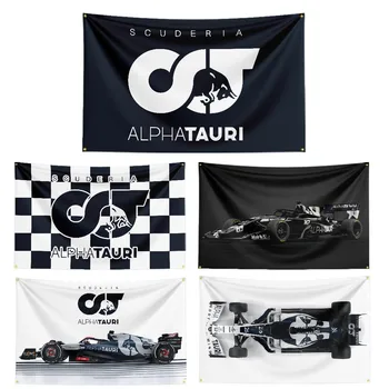 Гоночный Флаг F1 Scuderia AlphaTauri Из Полиэстера, Автомобильная Команда Формулы-1, Клубный Баннер, Украшение Флага, Баннер, Баннер