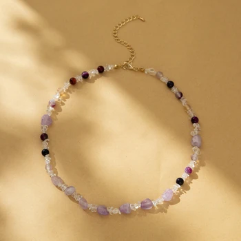 Горячий подарок 2023, Женское ожерелье из натурального камня неправильной формы, Модное простое женское ожерелье, ювелирное ожерелье с костяной цепочкой для женщин