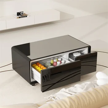 Горячий продаваемый мини-холодильный столик smart coffee table party, посвященный холодильному ящику с морозильной камерой, беспроводная зарядка