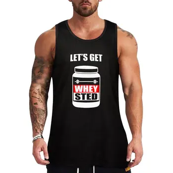 Давайте купим Whey-Sted Funny Gym Bodybuilding Protein Mashup Майка для бодибилдинга, майка-майка для мужчин