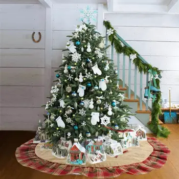 Декор в виде Рождественской елки, Льняная основа, коврик для пола, Веселое Рождественское украшение, Прямая доставка