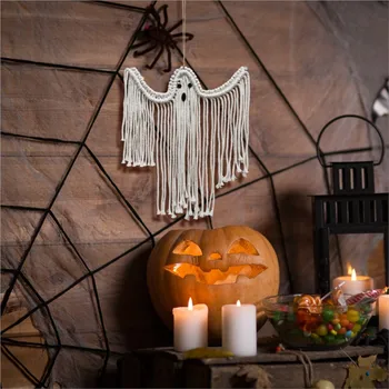 Декоративное настенное украшение ручной работы для Хэллоуина, белое привидение, настенное украшение для праздничной сцены
