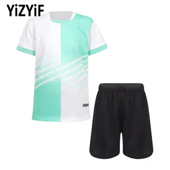 Детский спортивный костюм для футбола и тенниса для мальчиков, футболка с коротким рукавом и шорты, футбольная баскетбольная форма, спортивная одежда для тренировок
