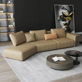 Диван с клавишами для фортепиано современный легкий роскошный итальянский минималистичный изогнутый диван для гостиной простой диван из воловьей кожи