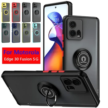 Для Motorola Edge 30 Fusion Case Магнитный Автомобильный Держатель Кольцо Противоударный Бронированный Чехол для Телефона Moto Edge 30 Fusion 5G 2022 Задняя Крышка