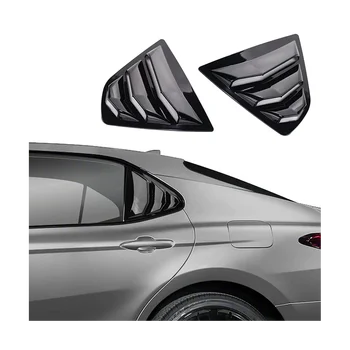 Для Toyota Camry 2018-2023 Аксессуары Жалюзи на задние боковые стекла, Вентиляционное отверстие, Совок, шторы, отделка жалюзи -Глянцевый черный