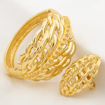 Дубайские Позолоченные браслеты с кольцом для женщин, Браслет-оберег, Арабский Подарок на свадьбу, Банкет, Регулируемое Кольцо, Ювелирный Аксессуар