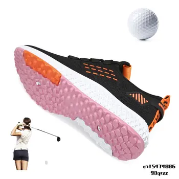 Женская обувь для гольфа, Противоскользящие кроссовки для спортивной ходьбы, Тренировочная обувь для гольфа, Дышащая Летняя обувь для занятий спортом на открытом воздухе, обувь для гольфа на плоской подошве