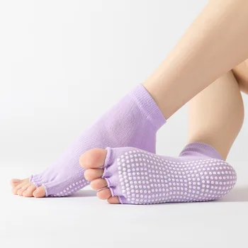 Женские носки для йоги с пятью пальцами, Профессиональные Нескользящие Носки для танцев, Спортивные Модные Хлопковые Дышащие Носки для пилатеса SKC014