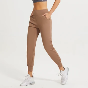Женские спортивные брюки для бега, белые брюки, повседневные дышащие тренировочные штаны для девочек, карманные спортивные штаны для йоги на лето