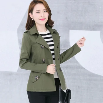 Женский весенне-осенний тренч для женщин, ремонтный топ, повседневное пальто в корейском стиле, модная ветровка с коротким абзацем, куртка