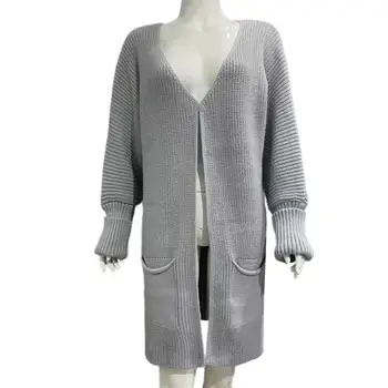 Женское однотонное пальто, женский кардиган с длинными рукавами, стильный зимний свитер, пальто для женщин, толстый трикотаж, устойчивый к наслоению