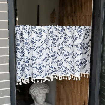 Занавески для кухонного шкафа Декоративный шкафчик для туалетного столика Пылезащитная занавеска на окно в Корейском стиле со спиральным цветком