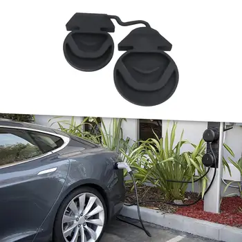 Защитная крышка зарядного порта, простая в установке, Пыленепроницаемая в соединенном стиле для аксессуаров для электромобилей Tesla Model 3 / Y