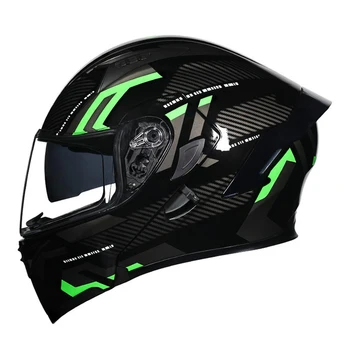Зеленые откидные шлемы для мотокросса, защита от падения, Снаряжение для мотоциклов, Износостойкая защита головы, Дышащие гоночные шлемы M-2XL